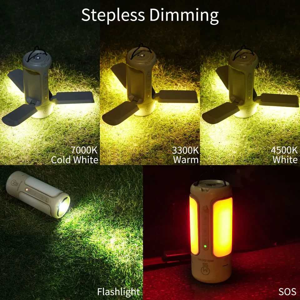 MOSLIGHTING Camping Lantern with Wireless Speaker Portable Flashlights Outdoor Rechargeable Foldable Hanging Tent Lamp M251115