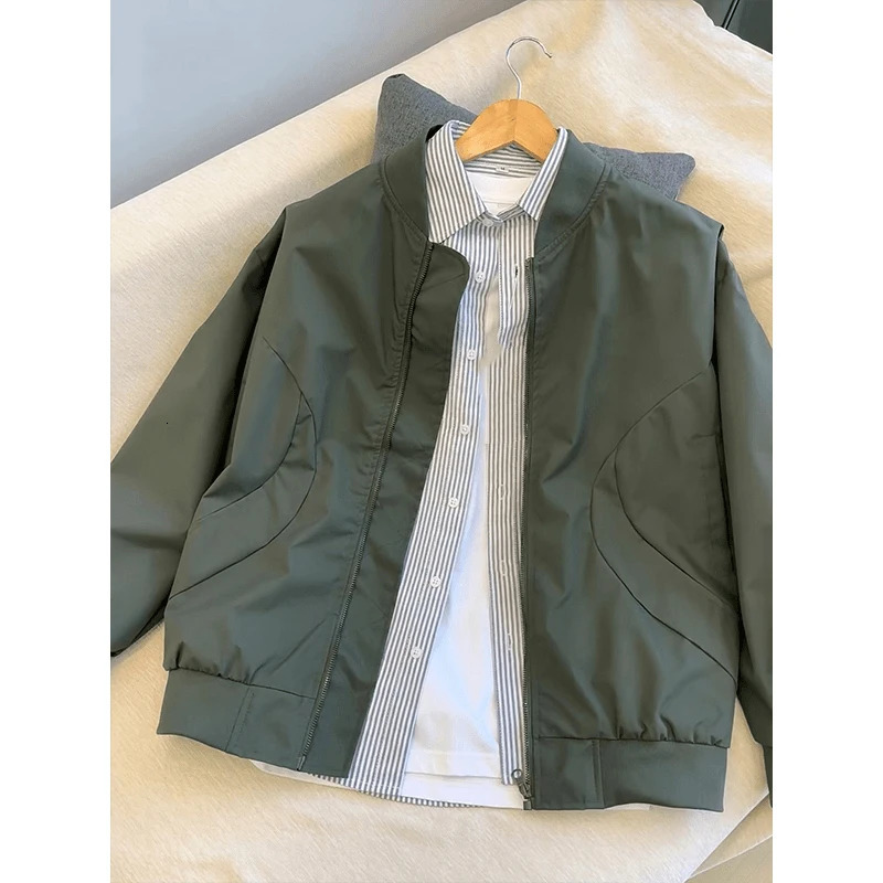 Spring Mens Pilot Jacket Lightweight Windproof Jacket Baseball Jacket Mens Windproof Outdoor Casual Fashion Bomber Jacket 250415