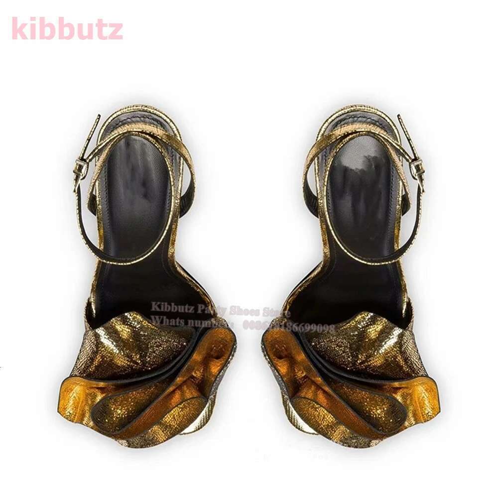 Metal wers Sandals Round Toe Thin Heels Ankle Strap Solid Color Leather Fashion Elegant Sexy Party Concise Shoes New