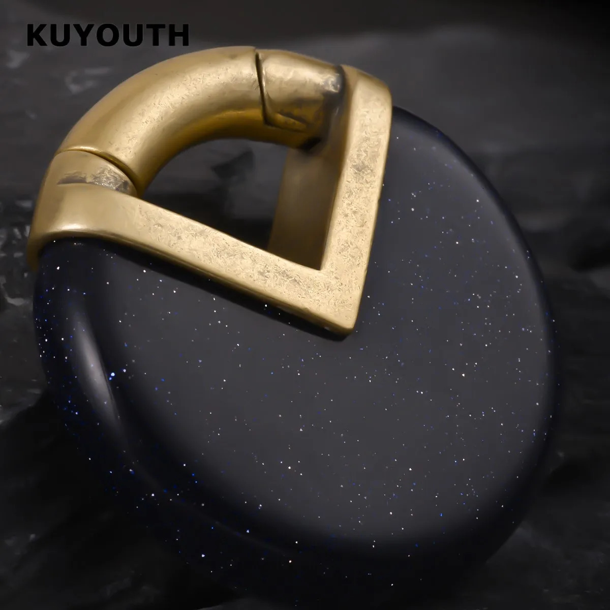 KUYOUTH Stone Round Ear Weight Hang Gauges Expanders Ears Stretchers Copper Magnet Earring Piercing Jewelry 2PCS 250408