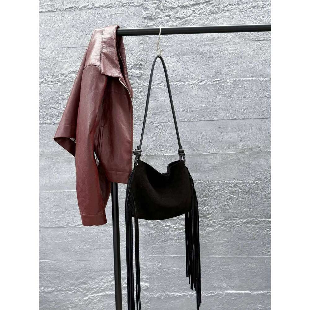 genuine grade fashion women's matte suede shoulder crossbody bag luxury designer brand leather Personalized Fringe Bag cowhide