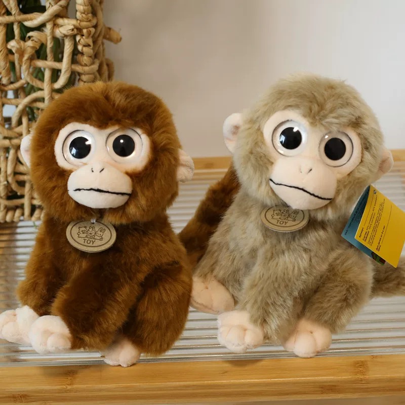 Wholesale simulation golden big eyed monkey plush toys made of super soft fabric, children's comfortable dolls, birthday gifts Y260128