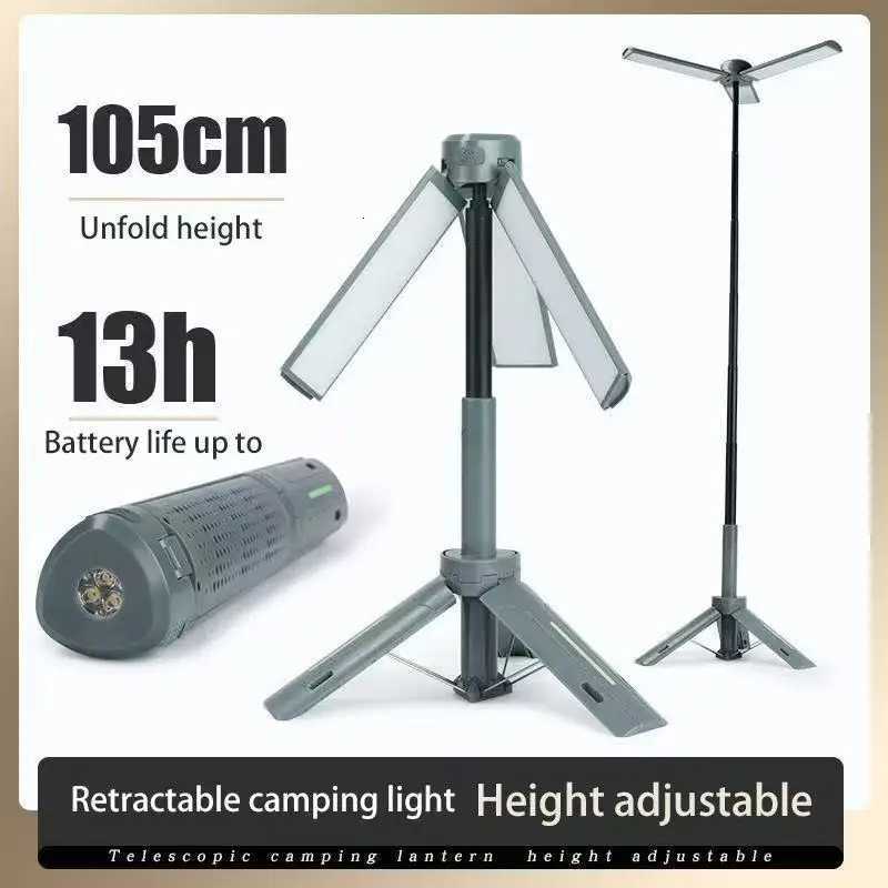 8000mAh Rechargeable Outdoor Portable Hiking Camping Fishing Flashlight Telescoping Camping Lantern Telescopic Camping Light M251115