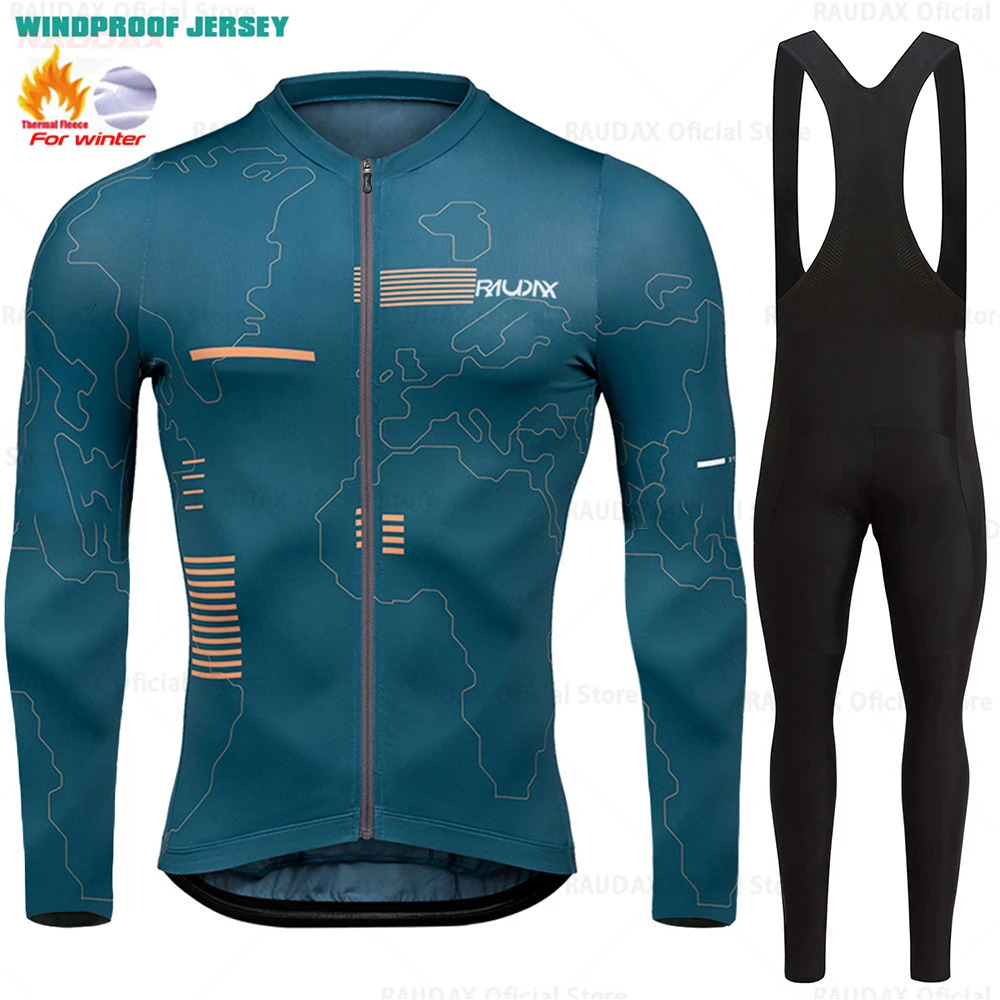 2025 Raudax Winter Cycling Thermal Fleece Clothing Sets Top Cycling Jersey Sport Bike Riding Clothing Warm Jackets For Man 250409