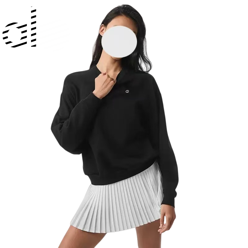 alonessity Yoga Hoodie ola hoodie Women Yoga Perfectly Oversized Sweatshirts 3D Logo Sweater Loose Long Sleeve short sleeves Crop Fitness Workout Crew Neck Blouse