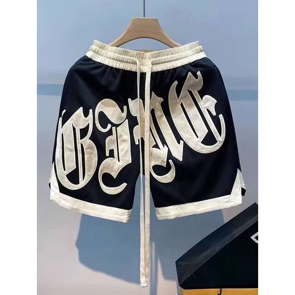 2025 Classic Ins Casual Rascal Handsome Letter Versatile Loose Trendy Men's Summer Hip Hop Sports Pentagram Pants