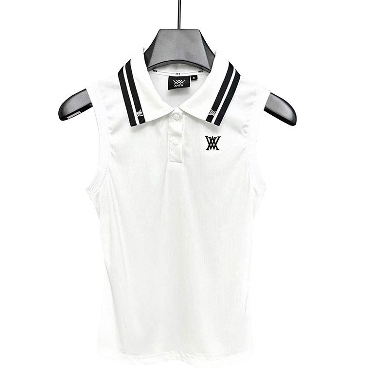 Golf Women's Clothing Summer New Product Outdoor Quick drying Sports Shirt Comfortable Solid Color Sleeveless T-shirt Versatile Polo Collar Pullover Top