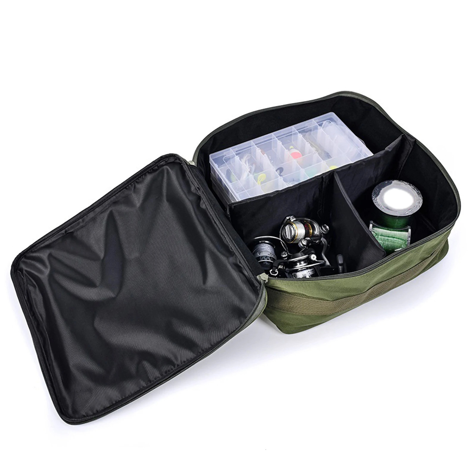 Portable fishing rod bag waterproof gear and bait storage with 3 adjustable dividers 37 15cm 250410