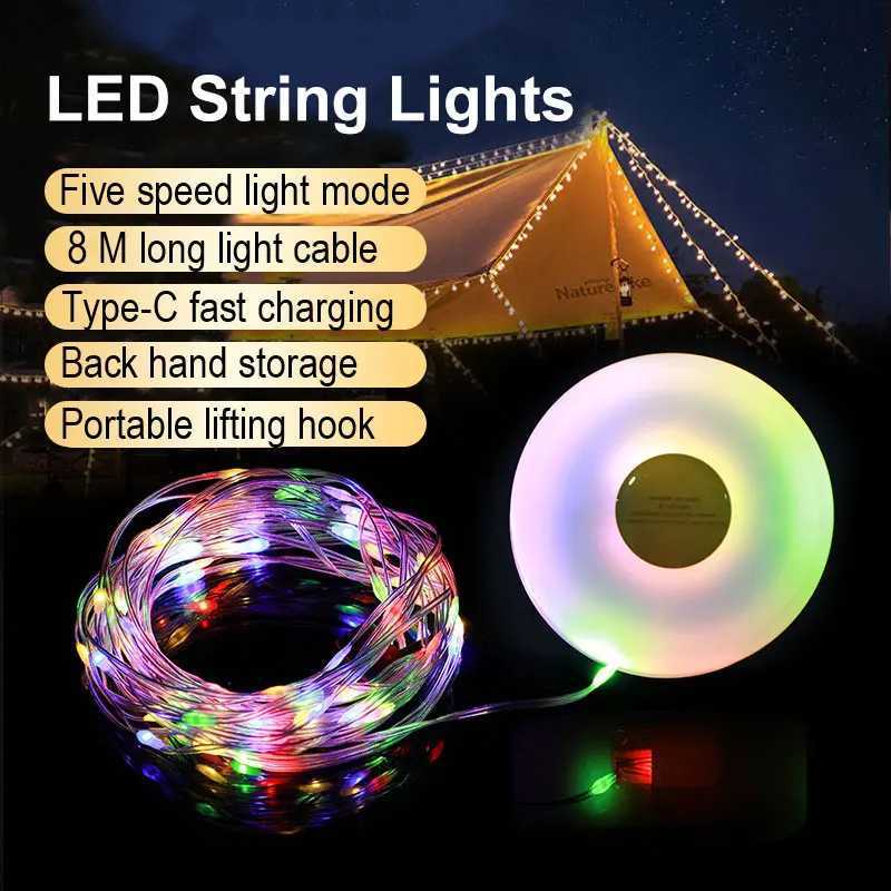 LED Light String Portable Camping Lights 1800mAh Rechargeable 8m Outdoor Atmosphere Tent Wedding Christmas Decor Strip Star Lamp M251115