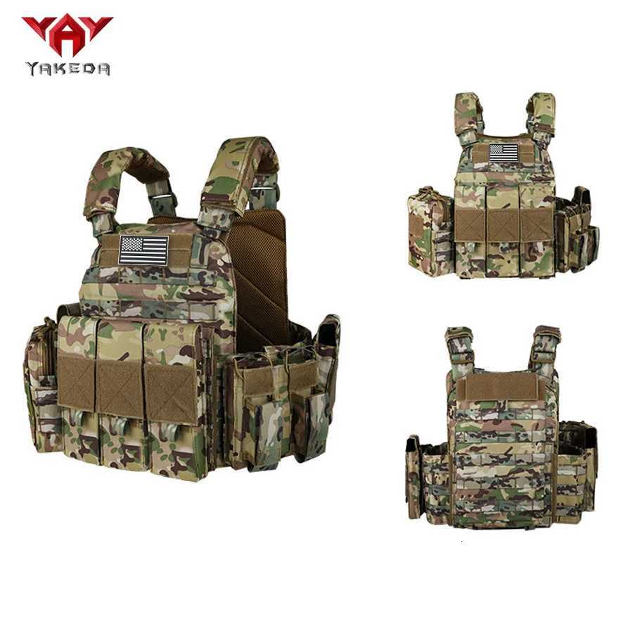 (Including US flag) YAKEDA MOLLE Outdoor Camouflage Training Vest Training Equipment Multi-functional Training Vest XJ251114