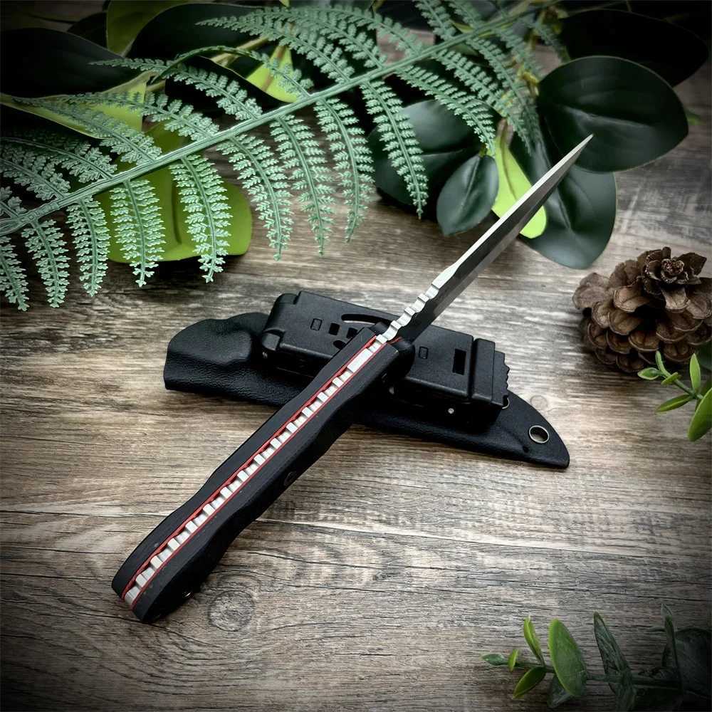 Fixed blade knife with sheath top D2 blade G10 handle outdoor EDC camping knife hunting knife survival pocket knifeXJ250415