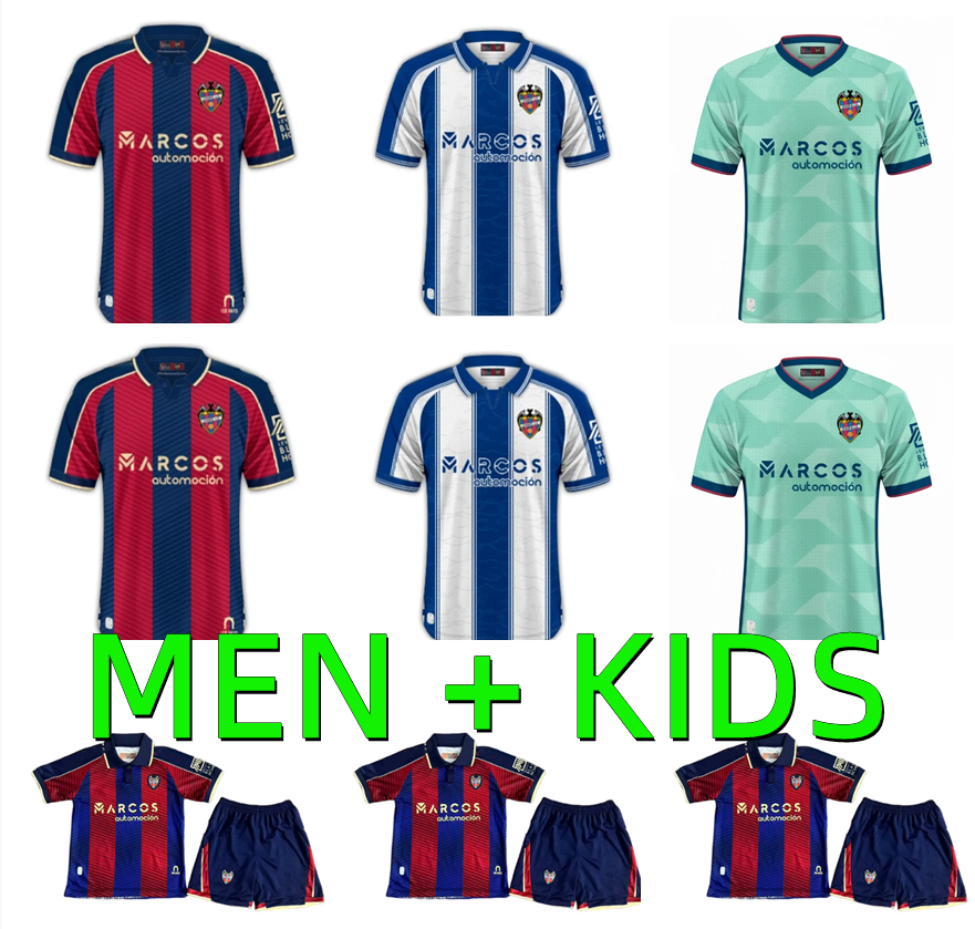 25 26 Levante UD Soccer Jerseys 2025 2026 Levante Home Released of Portal de Vallejo LUD Granotes Shirts The Frogs Football shirt Men kids kits Uniform