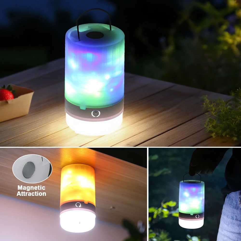 Camping Lights Rechargeable Lamp LED RGB Attraction Camping Lantern Power Bank USB/Type C LED Night Light M251115