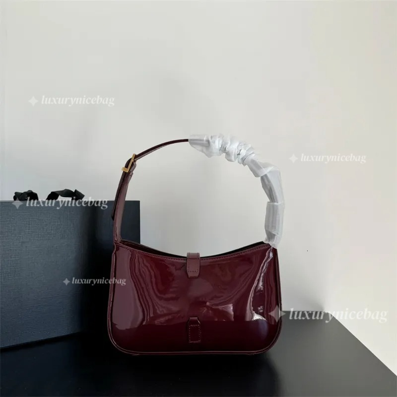Designer Hobo Armpit Bag Classic Leather Shoulder Handbags For Lady Black Red Burgundy Wine Luxury Fashion Bags Mini Import Underarm Bag 6a