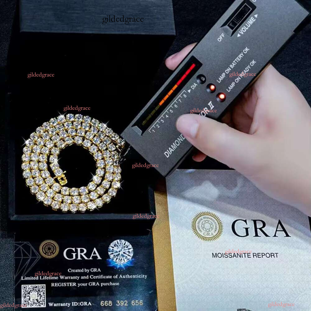 jewelry for men women necklace iced out 2mm 3mm 4mm 5mm 6.5mm high quality vvs sterg sier moissanite tennis chain