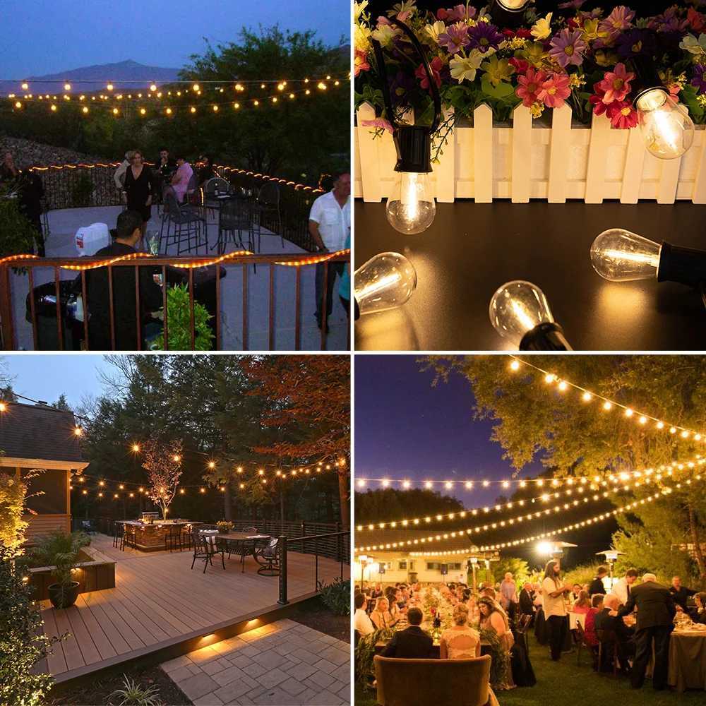 Shatterproof S14 Replacement Light Bulbs 1W 2W E27 Retro Edison Bulbs 220V 110V 2700K for Waterproof IP44 Outdoor String Lights C251115