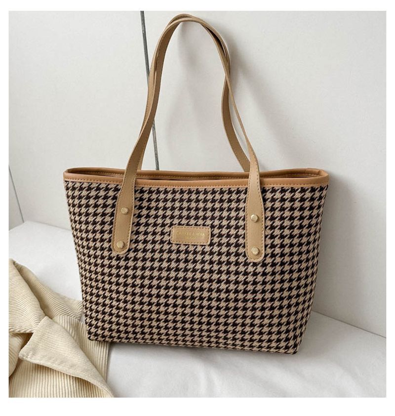 Fashion Commuting Large Capacity Autumn Plaid Trendy Casual New Shoulder Tote Women's Bag