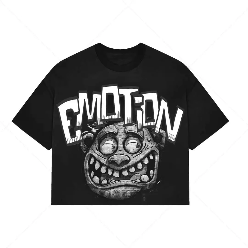 Mens T Shirts American Retro Skull Hip-hop And Womens Loose Trendy Brand Casual Street Cotton Heavy Short-sleeved Printed T-shirt