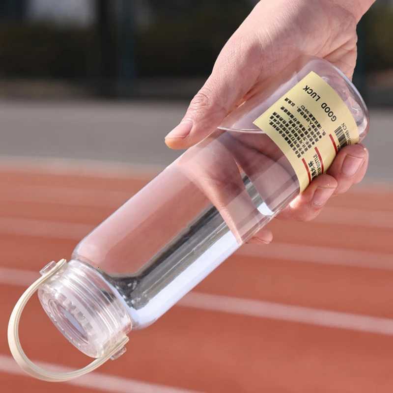 Transparent Plastic Cup for Male and Female Students Simple Water Cup with Text Portable Cup Sports Large Capacity Water CupW251114