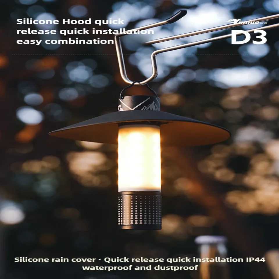 Rechargeable LED Portable Light Super Bright Flashlight Camping Light Work Light 6 Lighting Modes Waterproof Outdoor Tent Light M251115