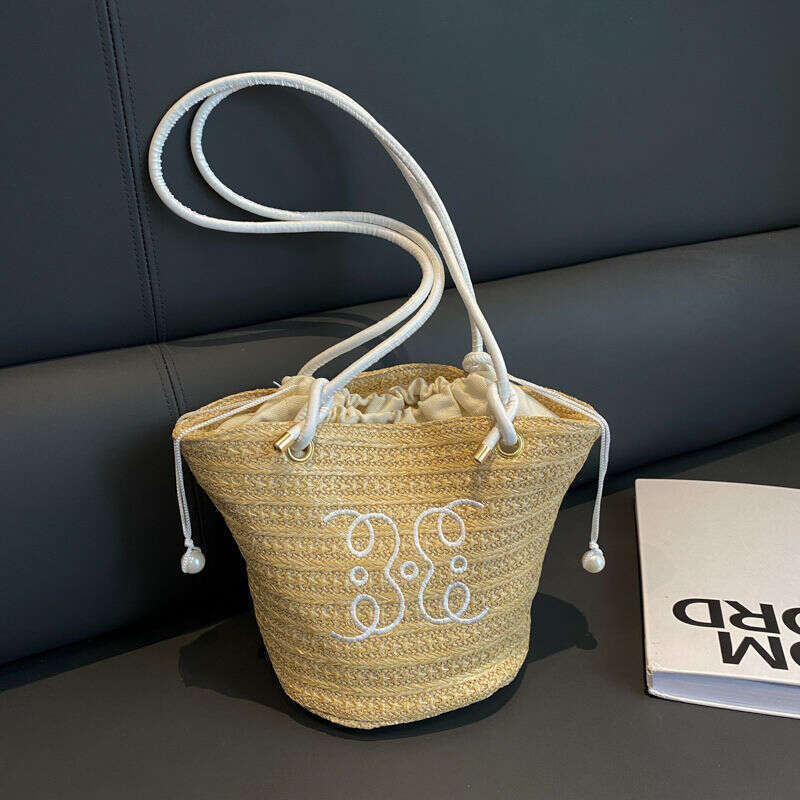 Handmade Beach Bag Forest Style Grass For Women 2024 New Trendy And Fashionable Texture Niche Underarm Woven Tote Bag Kq2