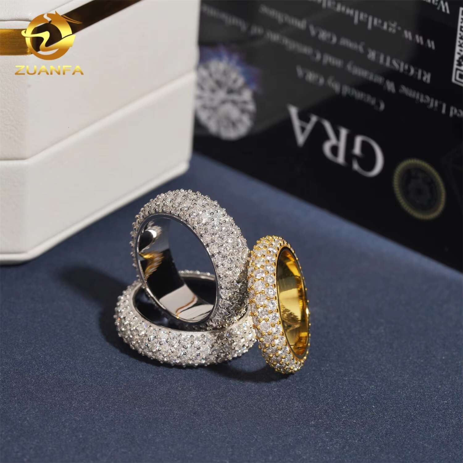 Popular Gemstone Jewelry Wholesale Price Iced Out 925 Silver Eternity Band Men Moissanite Hip Hop Ring