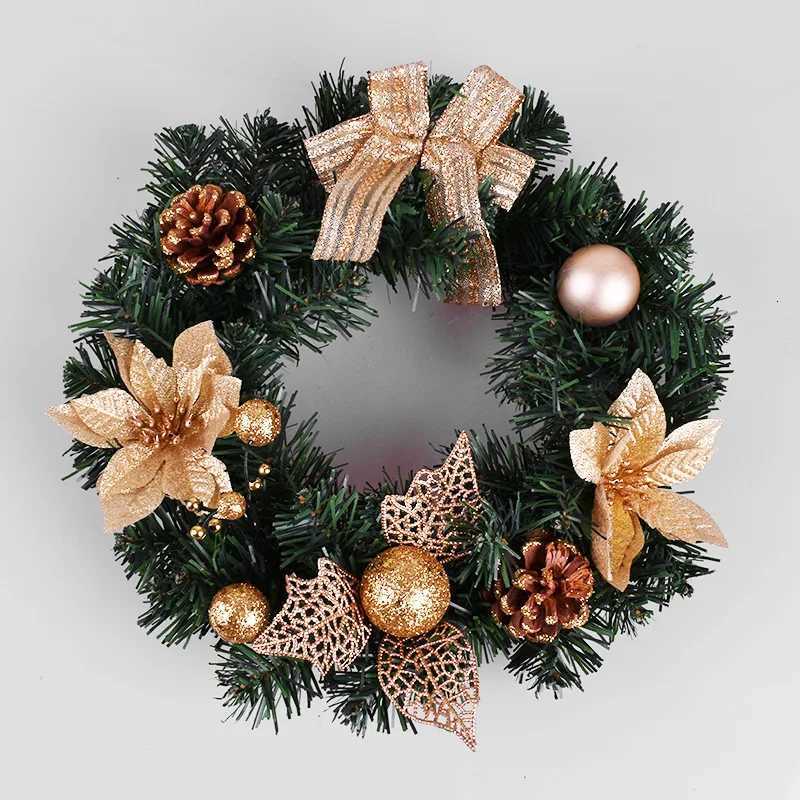 2025 Christmas Wreath Front Door Wreath with Lights Vintage Farm Wreath With Pine Cones Fall For Thanksgiving Xmas Decor 40/30cmM251115