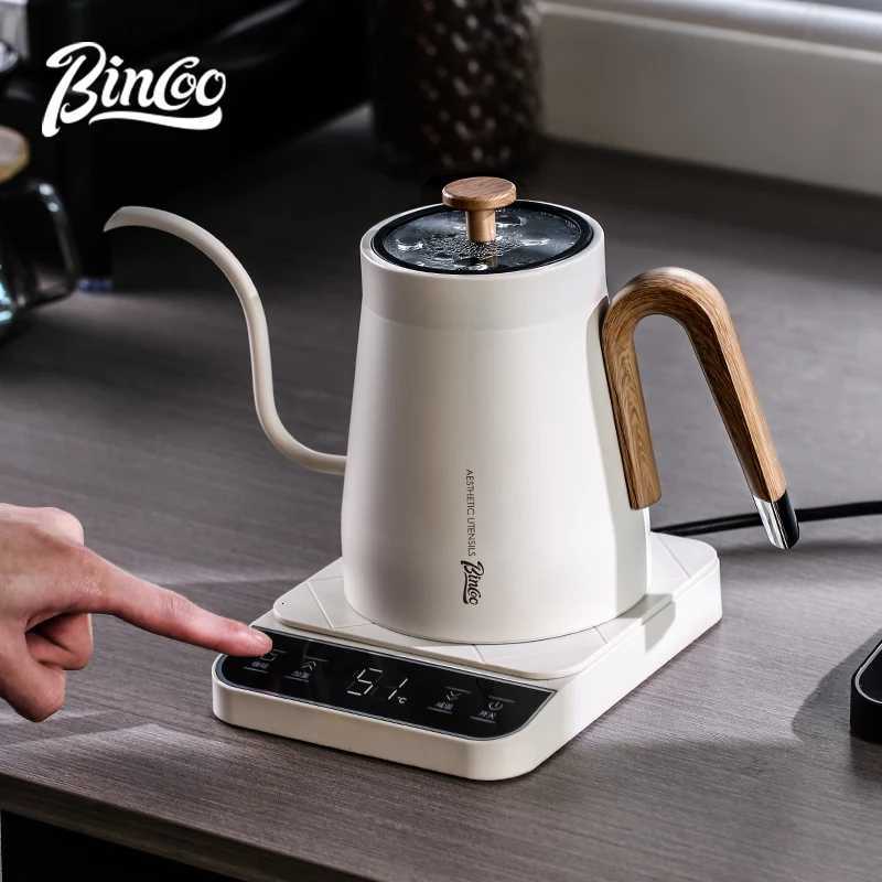 Bincoo Intelligent Temperature Control Kettle Professional Coffee Filling Kettle Hand Brewing Kettle Swan Neck 08L 220V 1350W Y251114