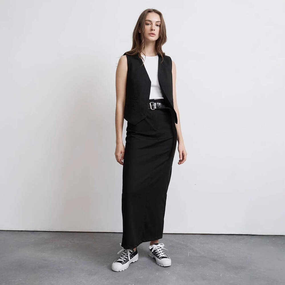 hoodie Mmwomen's Wear Button Long Suit Summer , New Solid Color Vest Half Skirt Set For Women jacket