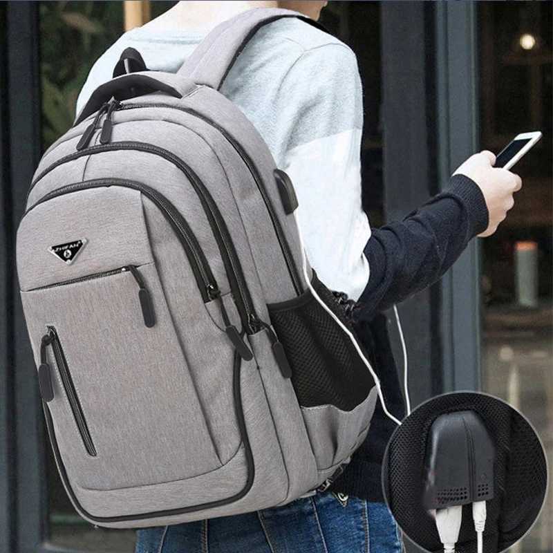 173Large Capacity Backpack Men Laptop Backpacks Oxford Black Solid High School Bags Teen College Boy Gril Student BackpackW251114