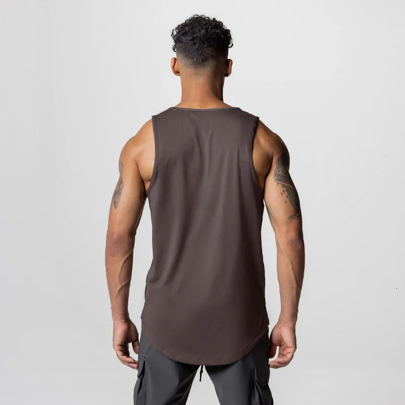 Mens summer quick drying mesh breathable casual vest mens gym fitness clothing sleeveless sportswear running underwear 250407
