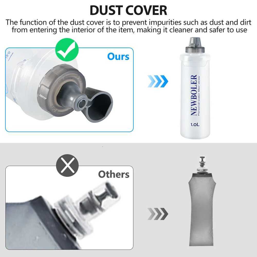 1L Folding Water Bottle TPU BPA-Free Collapsible Soft Flask Outdoor Sport Hiking Camping Running Portable Soft Water BottleW251114