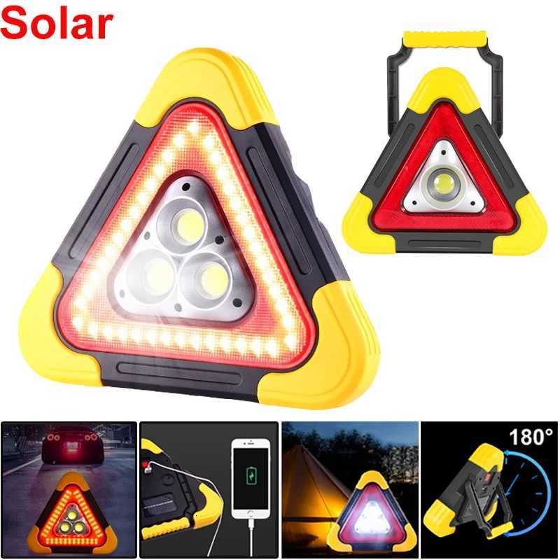 3-in-1 Solar Emergency Triangular Warning Light Safety Emergency Breakdown Alarm Lamp Portable Solar Light for Camping Working M251115