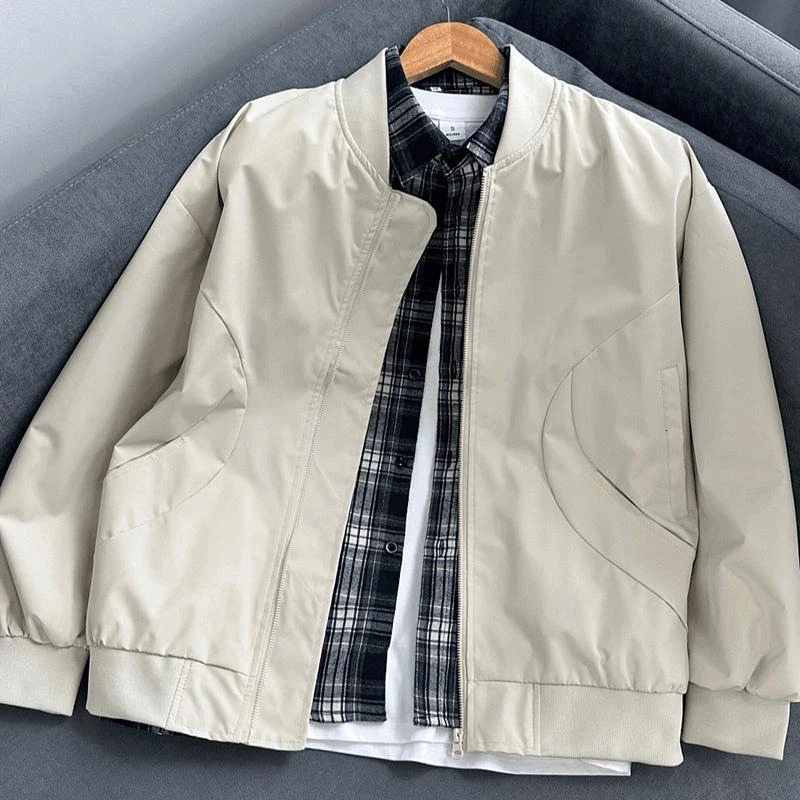 Spring Mens Pilot Jacket Lightweight Windproof Jacket Baseball Jacket Mens Windproof Outdoor Casual Fashion Bomber Jacket 250415