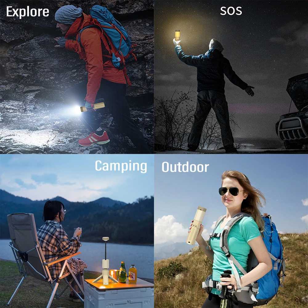 High-power LED portable light Outdoor searchlight Multifunctional camping light The head can be retractable M251115