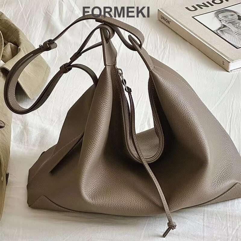 Formeki Real Leather Shoulder For Women Large Capacity Ins Fashion Retro Tote All Match Ladies Female Bag