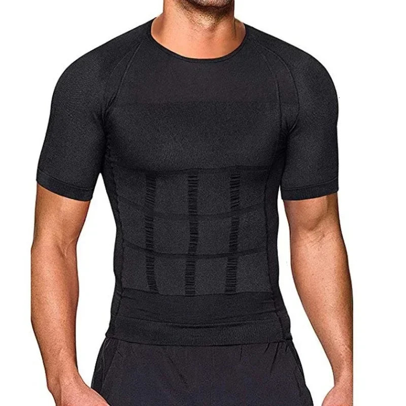 Men Body Toning T-Shirt Body Shaper Corrective Slimming Posture Belly Fat Control Compression Slim Corset Man Modeling Underwear 250415