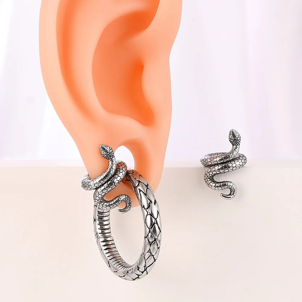 Casvort 2 PCS Arrival 316 Stainless Steel Snake Ear Lobe Cuff Ear Plug Hanger Piercing Expander Body Jewelry for Women 250408