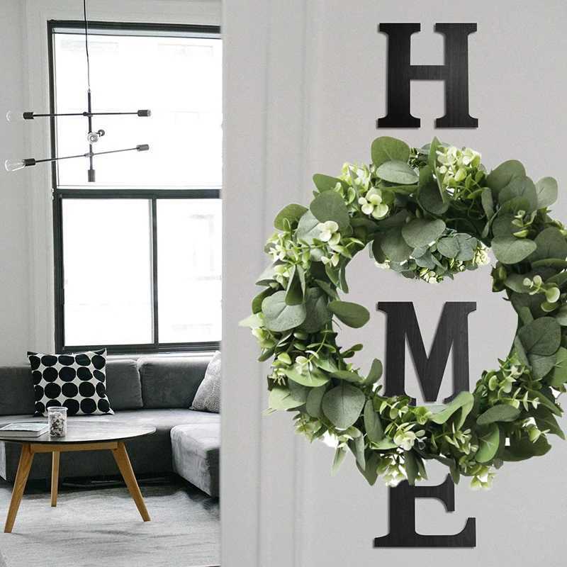 CYUAN Eucalyptus Wreath Flowers Gifts Diy Christmas Creative Artificial Garland Hanging Pendants Wedding Decoration Home PartyM251115