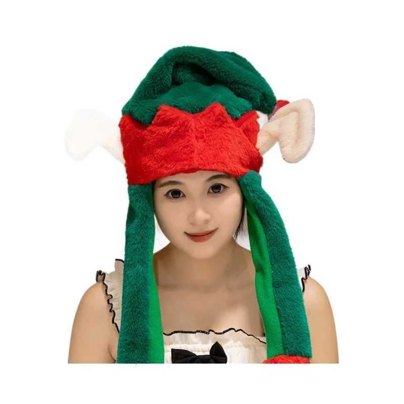 Comfortable and Soft Christmas Plush Hat Airbag Hat with Moving Ears Simple and Versatile Christmas Hat Y251115