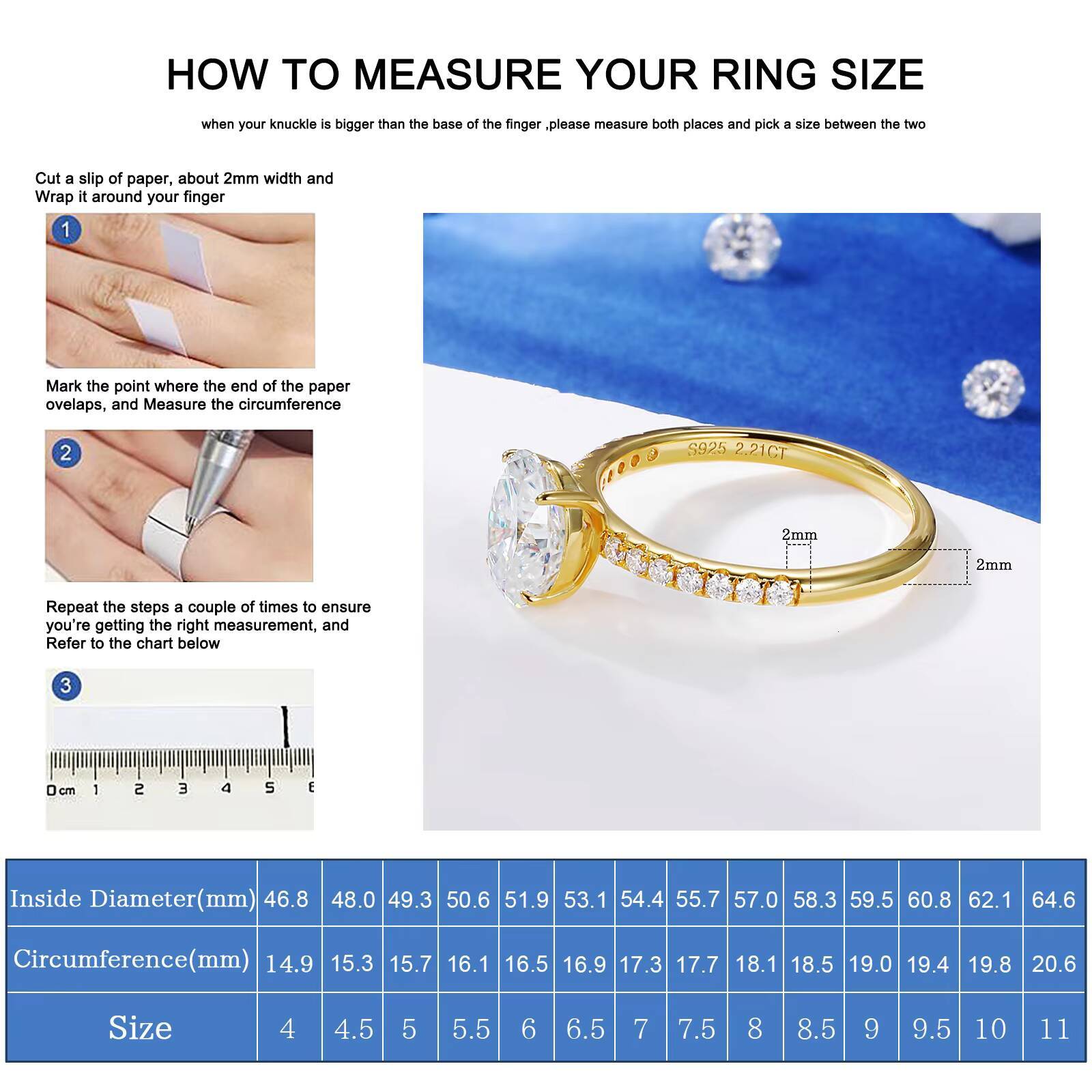 Fashion 15ct-2ct Moissanite Luxury Wedding Jewelry 925 Sterling Silver Oval Cut VVS Diamond Finger Ring for Women