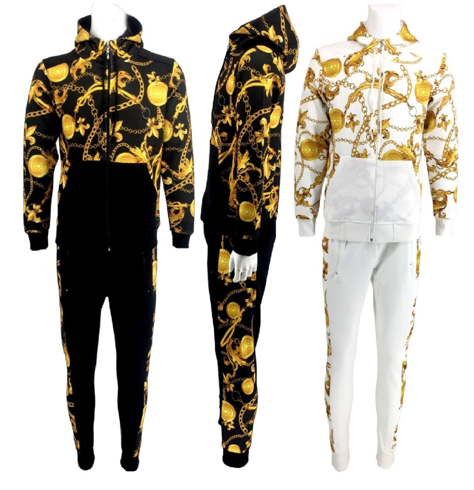 2-Pcs Tracksuit Mens Hoodie Sweatshirt & Jogger Pants Men's 3D Print Set Suits &
