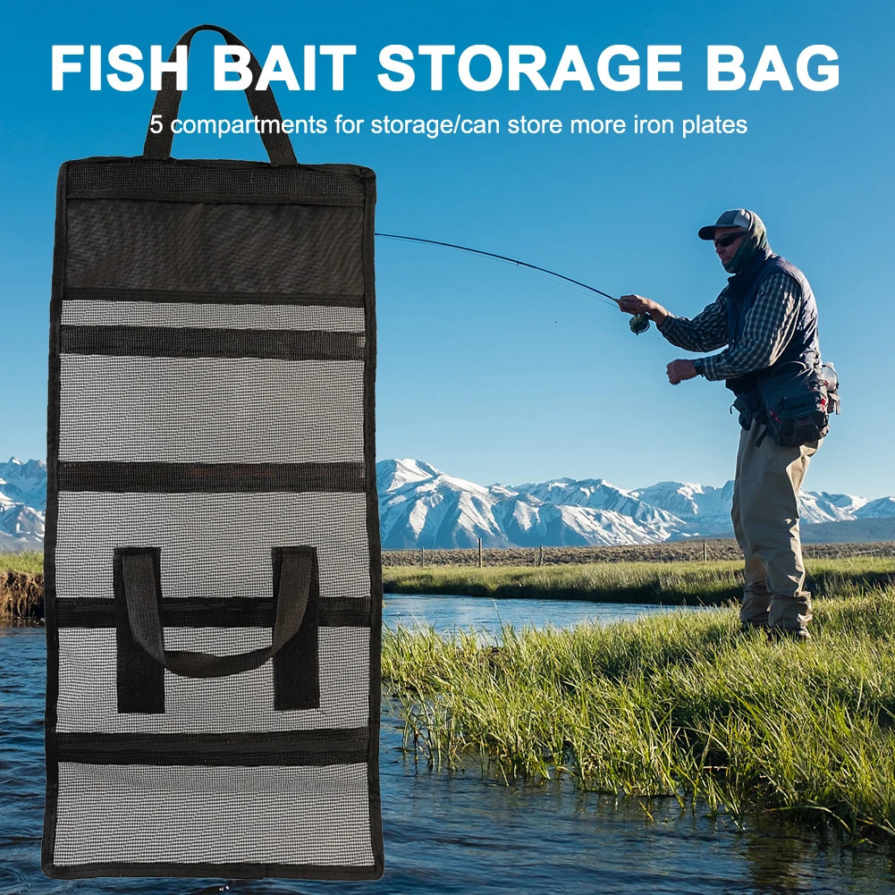 Portable fishing bait bag dust net folding hook handbag breathable and wearresistant gear accessories 250410