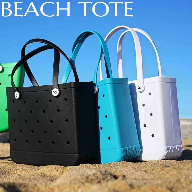 Summer beach handbag EVA waterproof beach bag silicone color handbag printing outdoor basket multi-purpose picnic rubber jelly bag W250415
