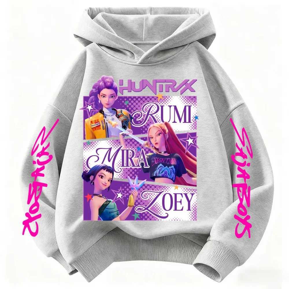 Huntrix KPop Demon Hunters Hoodie Kids Clothing for Girls Princess style Boys Fashion design fits as Child Sweatshirt Top J251115