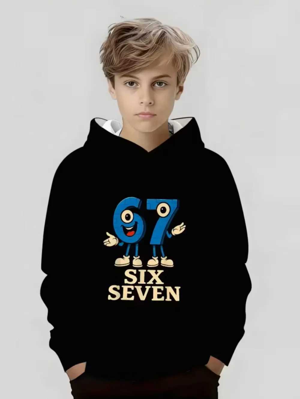 Bruh 67 Six Seven 6-7 Funny Brainrot Hoodies for Kids Chaotic Humor Y2k Game Saying Tee Fashion Boys Top CHIldrens ClothesW251115