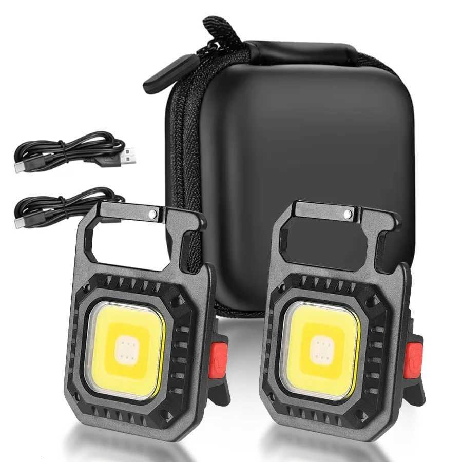 Portable Mini LED Flashlight USB C Rechargeable Keychain Light Multifunctional Work Light Outdoor Camping Lantern Fishing Torch M251115