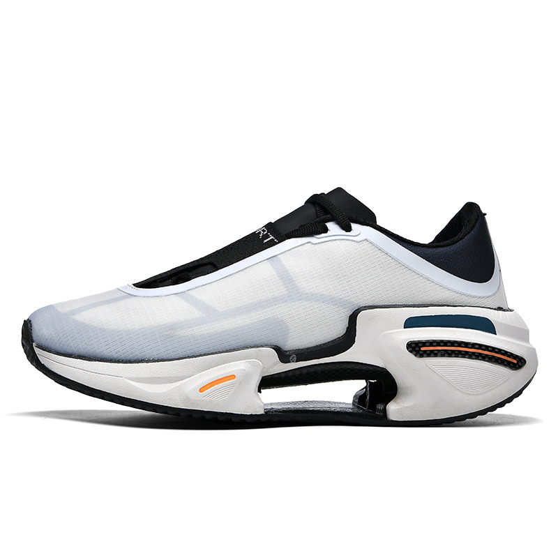 Free shipping Men's High-Top Basketball Shoes with Leather Upper and Red Mesh Internally elevated soft soled running shoes Woolly