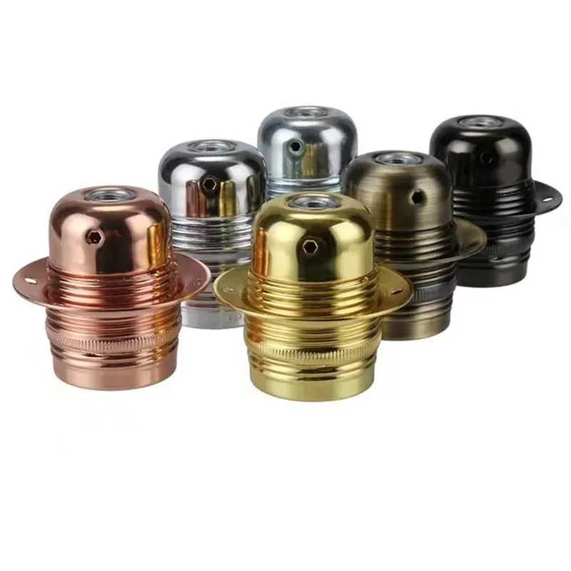 Vintage LED Lamp Holder E27 E26 DIY Industrial Pendant Light Bulb Base With Ring Retro Screw Socket Fitting Adapter Lampholder C251115