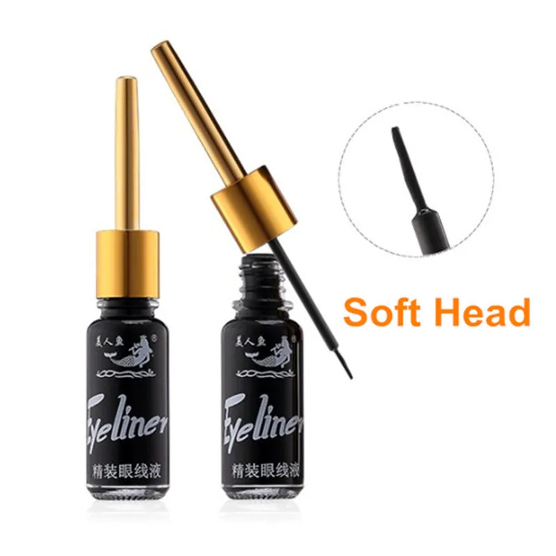 Black Liquid Eye Liner Pen Long-lasting Waterproof Hard Soft Brush Eyeliner Pencil Sexy Natural Makeup Beauty Tool Cosmetic Set 250414